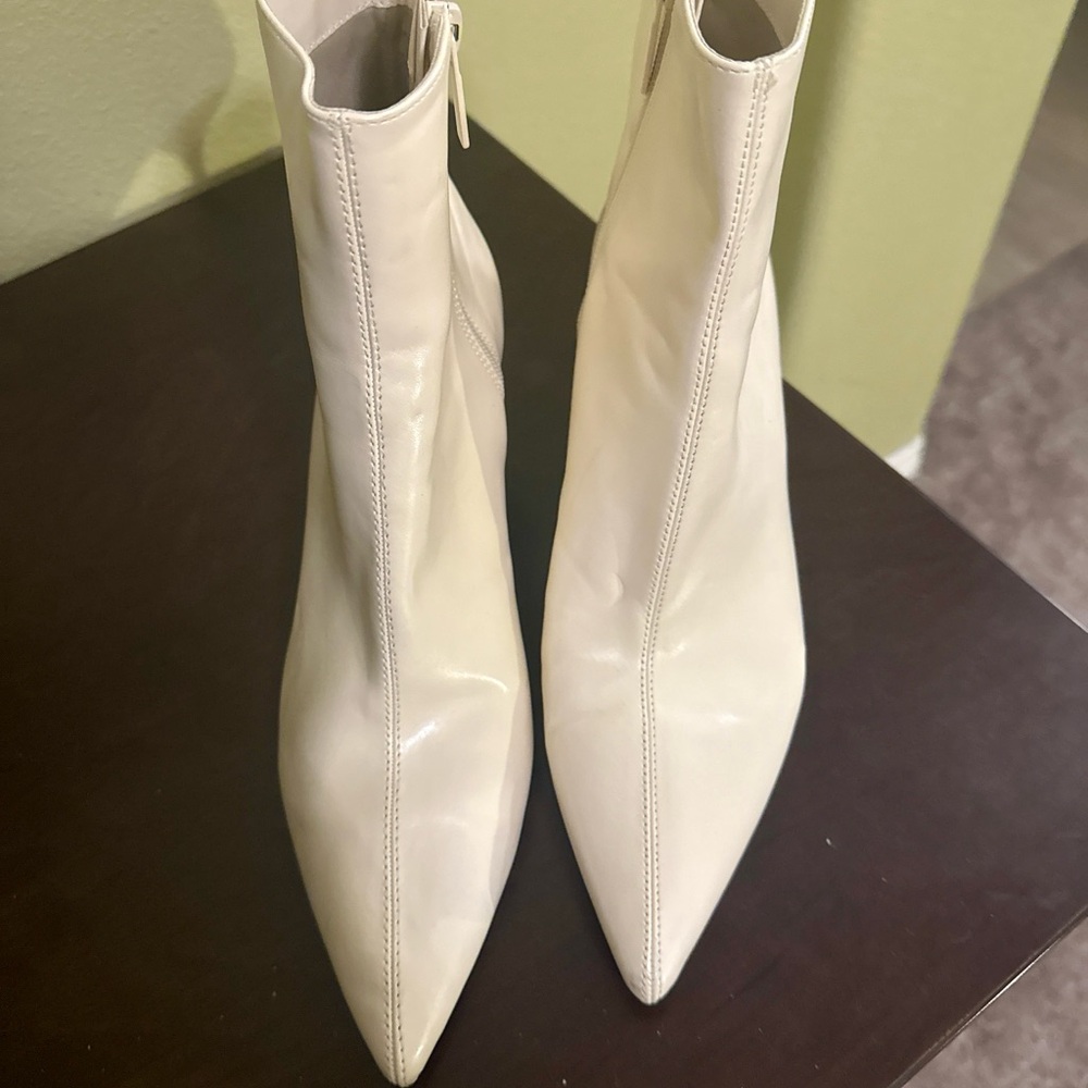 Elegant Cream Ankle Boots - Picture 2 of 3